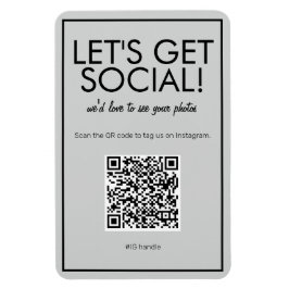 Imán Moderno medio social gris básico QR Magnet de códi