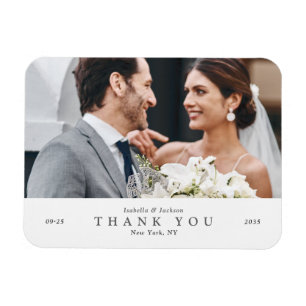 Imán Moderno Minimalista Foto Agradecimiento de Boda