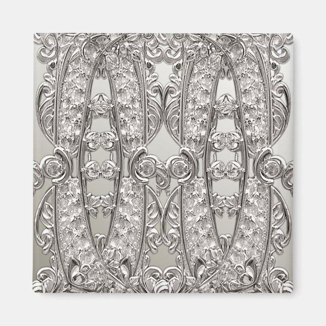 Imán moderno ornado de plata (Frente)