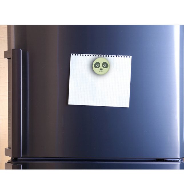 Imán Moderno Panda Cute Face Verde Claro (Modern cute baby panda face green magnet)