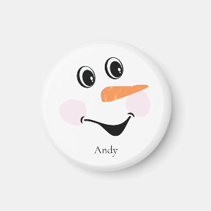 Imán Moderno Personalizado lindo sonriente Cara de Snow