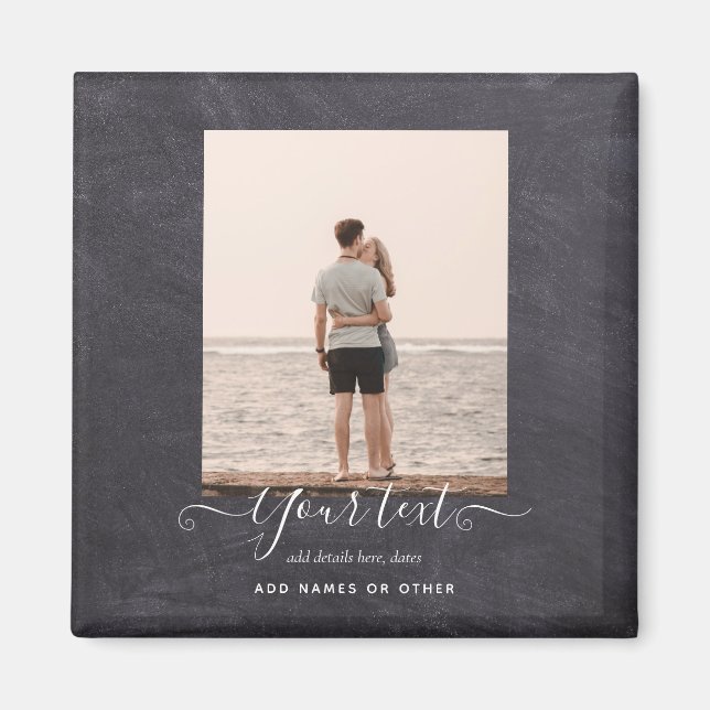 Imán Moderno regalo de FOTO Personalizado Mensajes de t (Frente)