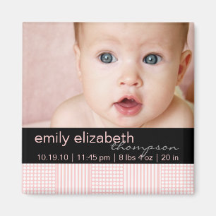 Imán moderno rosado de la foto de la niña