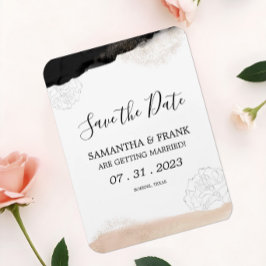 Imán Moderno Rubor Pink Save the Date