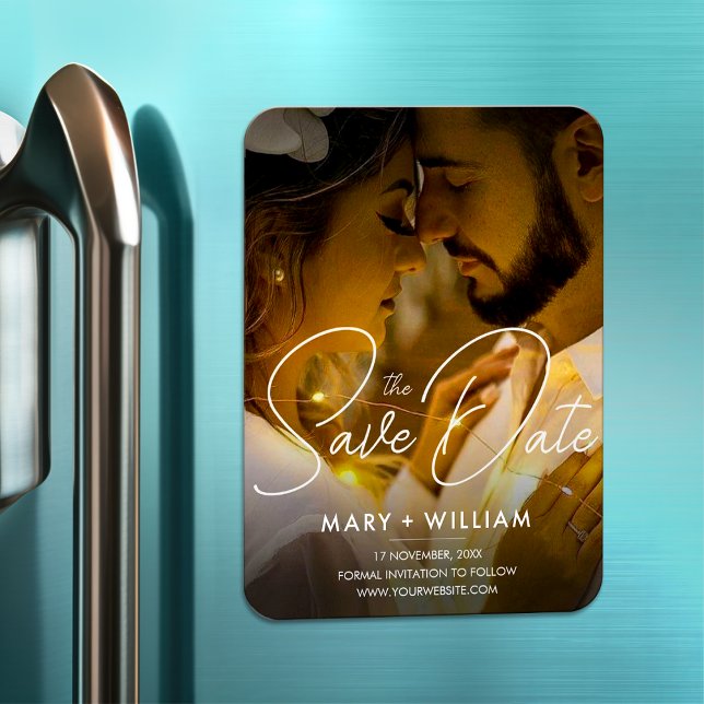 Imán Moderno salve la fecha boda elegante foto de otoño (Subido por el creador)