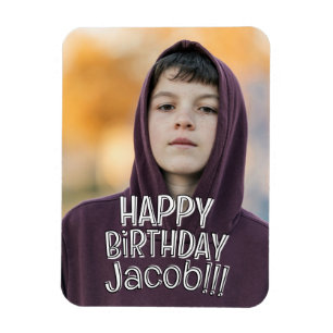 Imán Moderno Simple Cool Tarjeta de Feliz Cumpleaños co