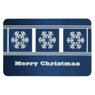 Imán Moderno Snowflakes Premium Magnet, Azul
