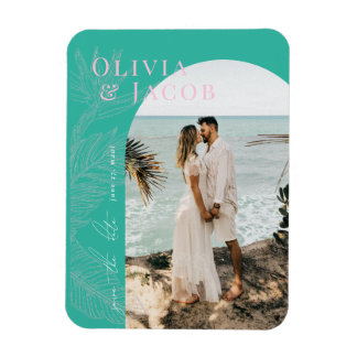 Imán Moderno Tropical Save the Date Magnet
