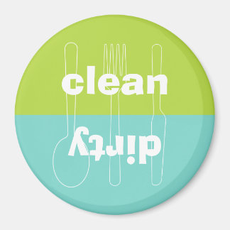 Imán Moderno utensil sucio y limpio lavavajillas verde 