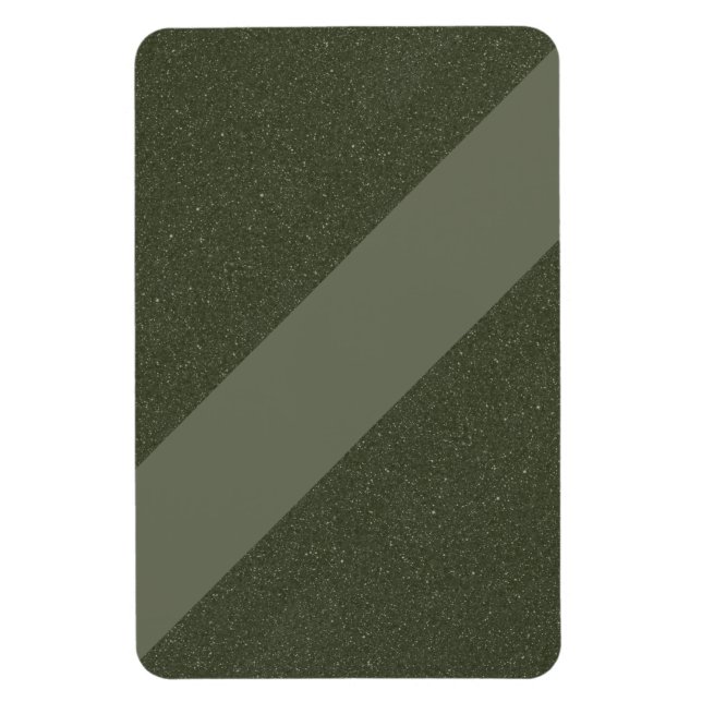 Imán moderno verde musgo diagonal - Personalizable (Vertical)