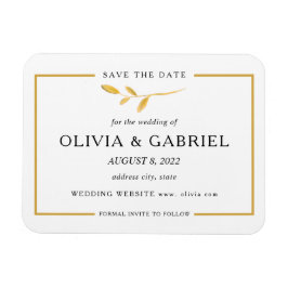 Imán Moderno y elegante Save the Date. Boda elegante