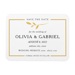Imán Moderno y elegante Save the Date. Boda elegante