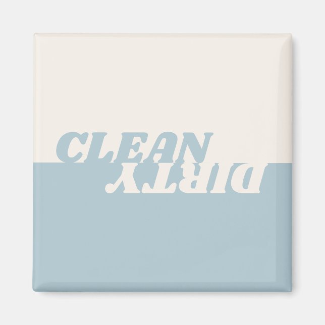Imán Moderno y polvoriento beige azul limpio lavavajill (Frente)