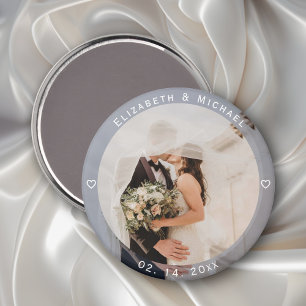 Imán Moderno y simple novia y groom Photo Wedding Favor