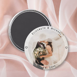 Imán Moderno y simple novia y groom Photo Wedding Favor