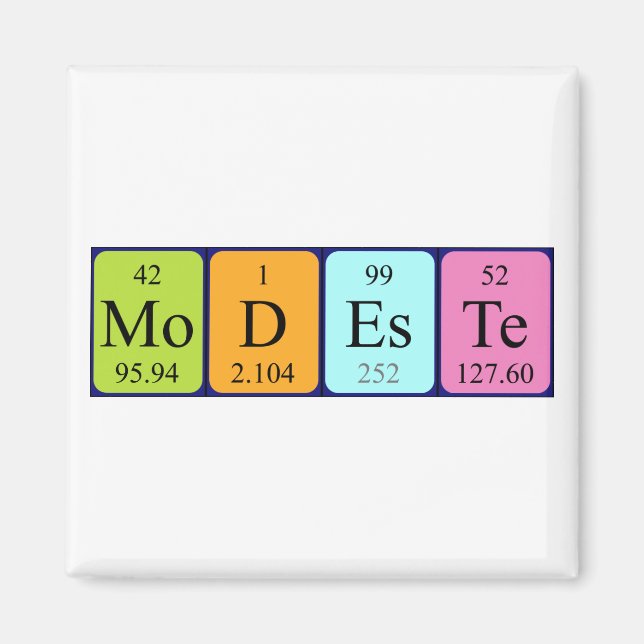 Imán Modeste periodic table name magnet (Frente)