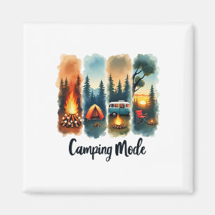 Imán Modo Camping Fuego de Campamento Caravana Atardece