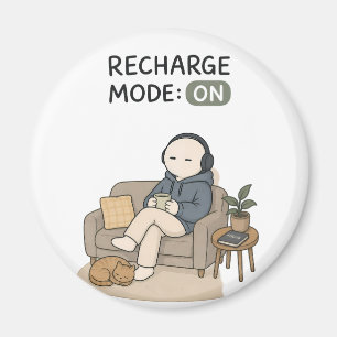 Imán Modo de Recarga Activado Chiste de Introvertido Me