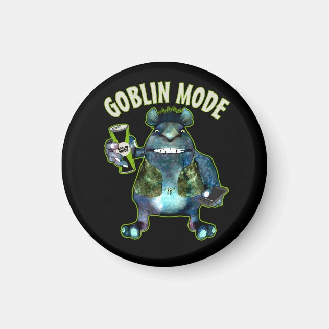 Imán Modo Goblin Funny Troll Slobbin Antisocial T (Frente)