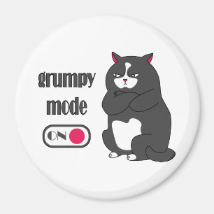 Imán Modo gruñón en gato gordo gracioso