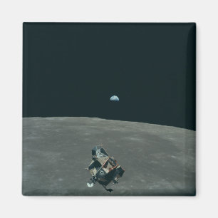 Imán Módulo Lunar Apolo y salida de la Tierra sobre la
