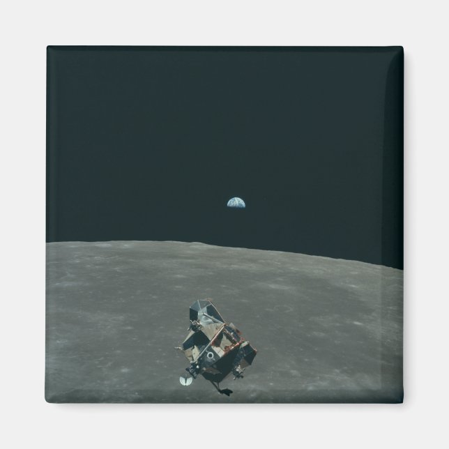 Imán Módulo Lunar Apolo y salida de la Tierra sobre la  (Frente)