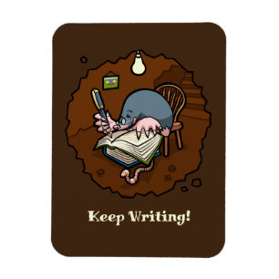 Imán ¡Mole Cute Sigue Escribiendo! Dibujo Animado Motiv