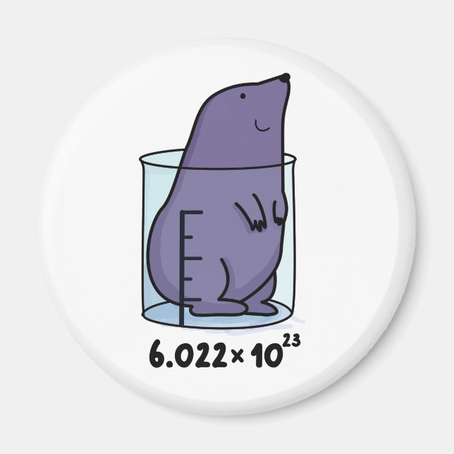 Imán Mole Ecuación Cute Mole En Un Pun De Beaker (Frente)