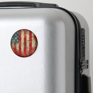 Imán Molinete de Viento Bandera Americana Redondo