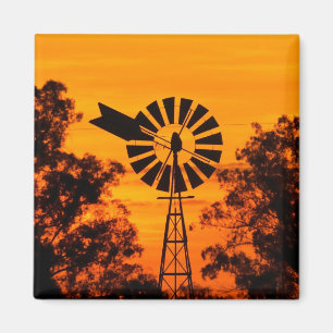 Imán Molino de viento al atardecer, Australia