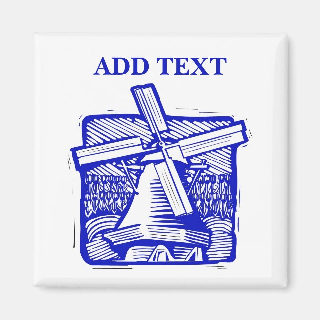 Imán Molino de viento azul holandés (Frente)