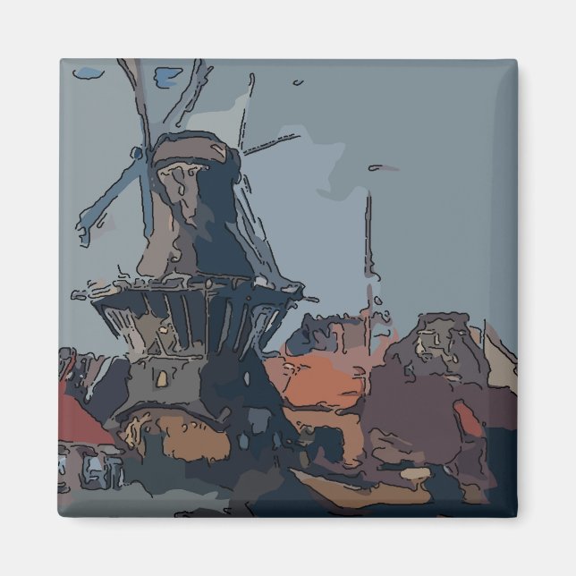 Imán Molino de viento holandés antiguo (Frente)