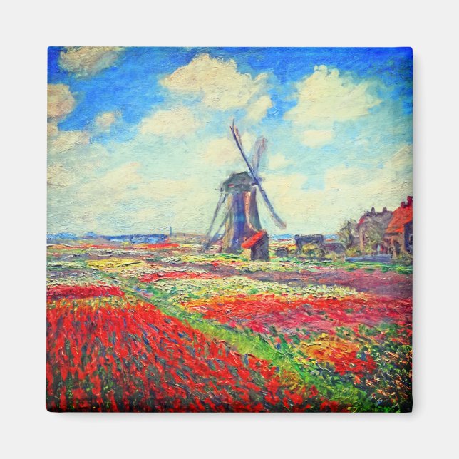 Imán Molino de viento Monet Tulips (Frente)