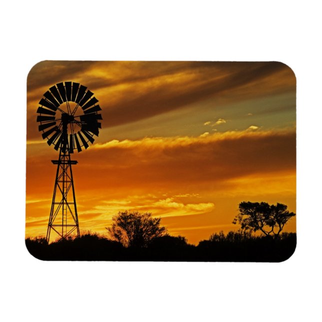 Imán Molino de viento y puesta de sol, William Creek, O (Horizontal)