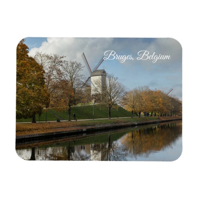 Imán Molinos de Bruges Reflejos de Otoño  (Horizontal)
