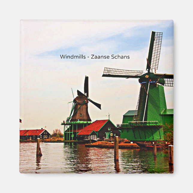 Imán Molinos de viento holandeses, Zaanse Schans, Holan (Frente)