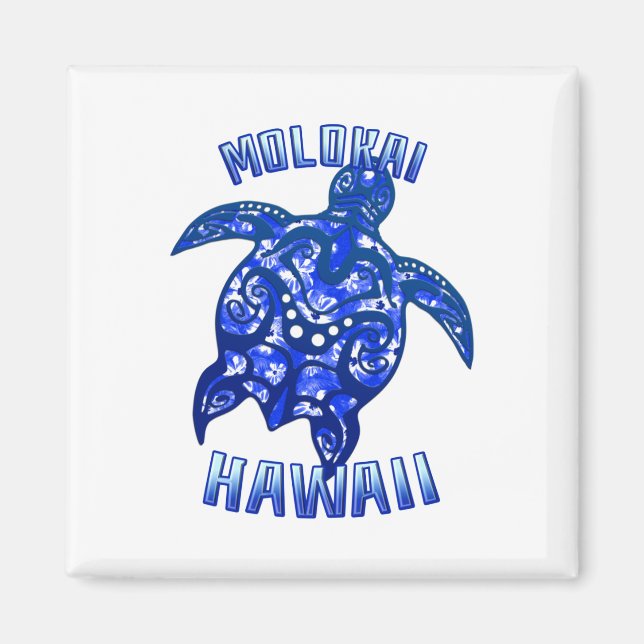 Imán Molokai Hawaii Vacuna tortuga tribal (Frente)