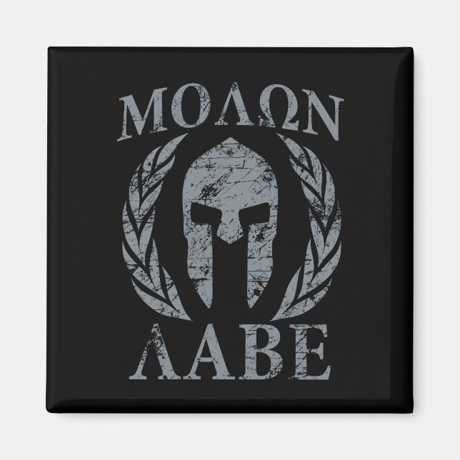 Imán Molon Labe Grunge Spartan Armor (Frente)