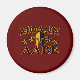 Imán Molon Labe Guerrero Espartano 5 estrellas Borgoña