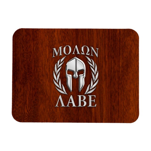 Imán Molon Labe Guerrero Espartano Laureando Impresión  (Horizontal)
