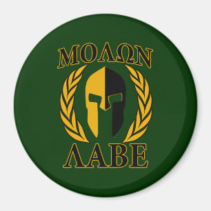 Imán Molon Labe Laureles Espartanos Decoración Verde F