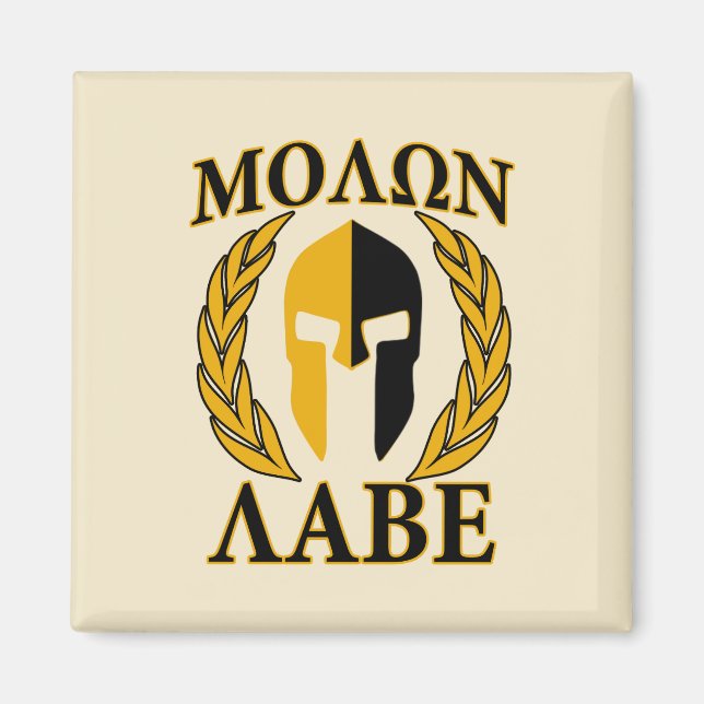 Imán Molon Labe Spartan Mask Laurels Beige Decor (Frente)