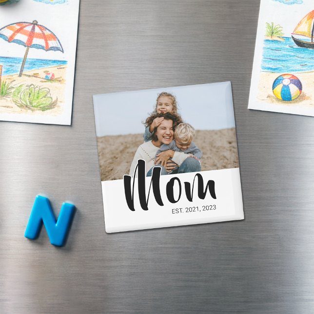 Imán Mom Established Photo Gift Magnet (Mom Established Photo Gift Magnet)