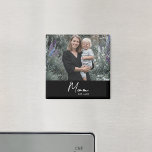 Imán Mom Established Photo Mother's Day<br><div class="desc">Celebrate the year she officially became a Mom with this stylish and thoughtful magnet. Featuring a modern, clean design, the word "Mom" is boldly displayed with "Est." followed by the customizable year. Your favorite mom photo completes the design in a large format that takes center stage. It's the perfect gift...</div>