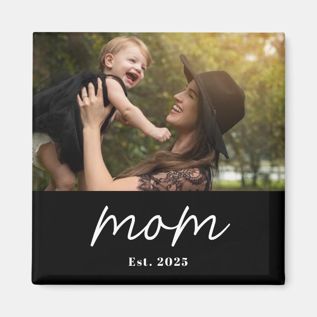 Imán Mom Established Photo Mother's Day Magnet (Frente)
