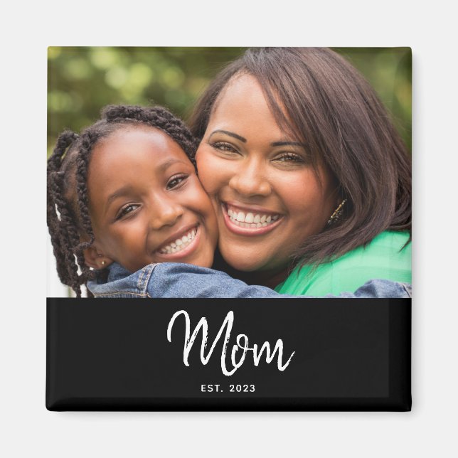 Imán  Mom Established Photo Mother's Day Magnet (Frente)
