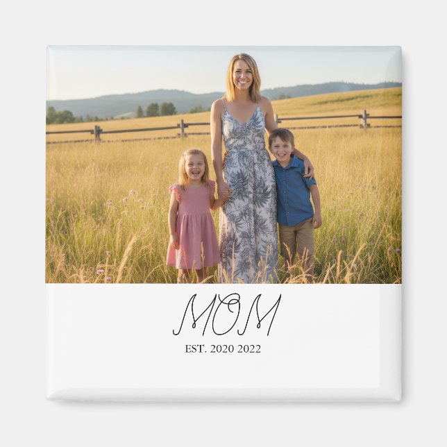 Imán Mom Established Photo Mother's Day Magnet (Frente)