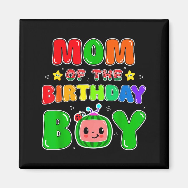 Imán Mom Of The Birthday Boy Funny Melon Family Party M (Frente)