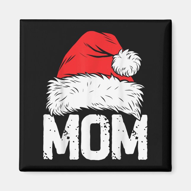 Imán Mom Santa Christmas Family Matching Pajamas Mama X (Frente)