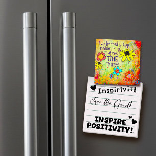 Imán Momento de crecer la diversión floral amarilla Ins